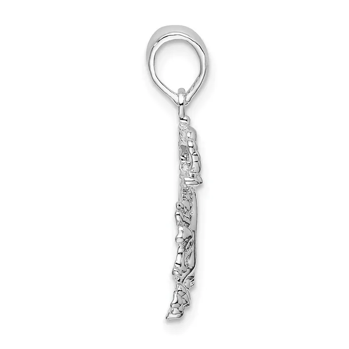 TreasureFineJewelers Necklaces Sterling Silver Polished Small Dragon Pendant