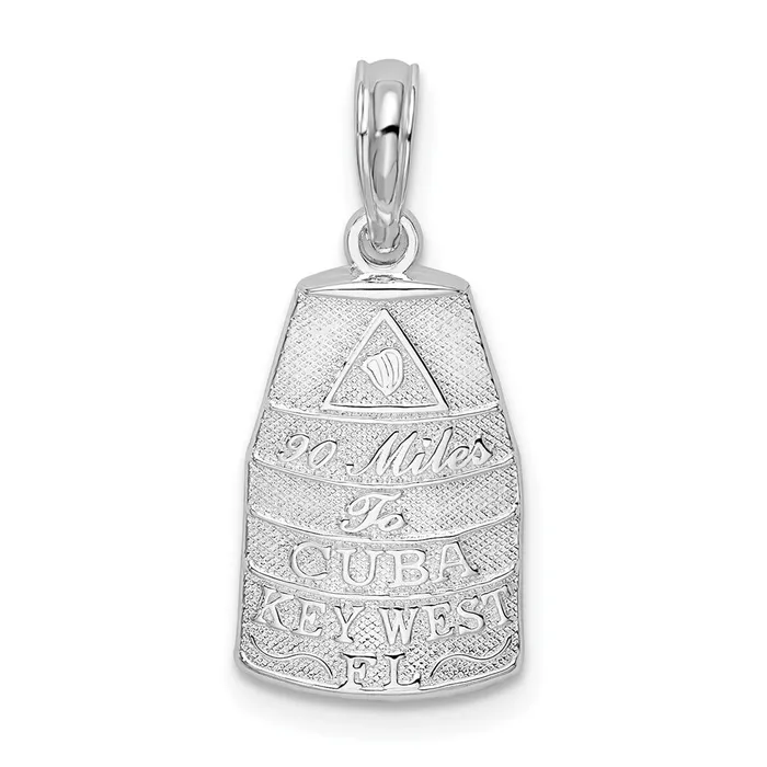 TreasureFineJewelers Necklaces Sterling Silver Polished Small Key West USA Pendant TreasureFineJewelers Necklaces Sterling Silver Polished Small Key West USA Pendant