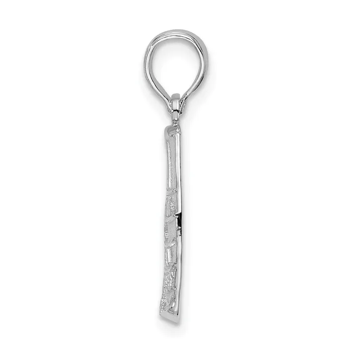 TreasureFineJewelers Necklaces Sterling Silver Polished Small Key West USA Pendant