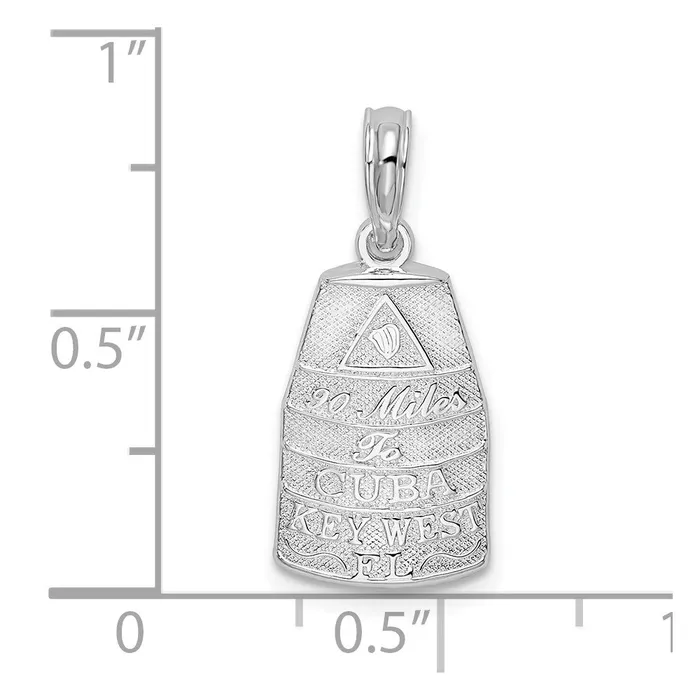 TreasureFineJewelers Necklaces Sterling Silver Polished Small Key West USA Pendant