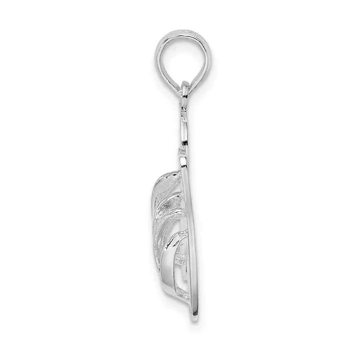 TreasureFineJewelers Necklaces Sterling Silver PolishedTextured Key West Flip Flops Pendant