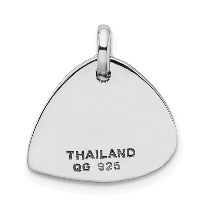 TreasureFineJewelers Necklaces Sterling SilverRHplateSwarovski Elem AntiqueGuitar Pick Pendant