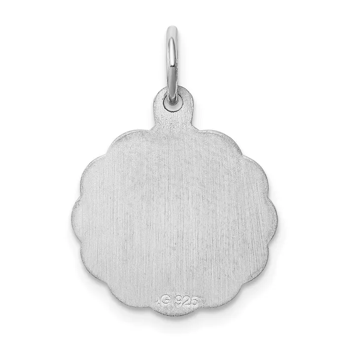 TreasureFineJewelers Necklaces Sterling SilverRhodiumplated Brocaded Letter F Initial Pendant