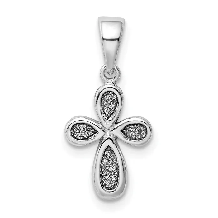 TreasureFineJewelers Necklaces Sterling Silver Rhodiumplated Enamel Glitter Fabric Cross Pendant TreasureFineJewelers Necklaces Sterling Silver Rhodiumplated Enamel Glitter Fabric Cross Pendant