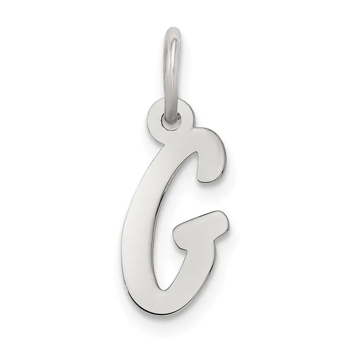 TreasureFineJewelers Necklaces Sterling Silver Rhodiumplated Letter G Initial Charm TreasureFineJewelers Necklaces Sterling Silver Rhodiumplated Letter G Initial Charm