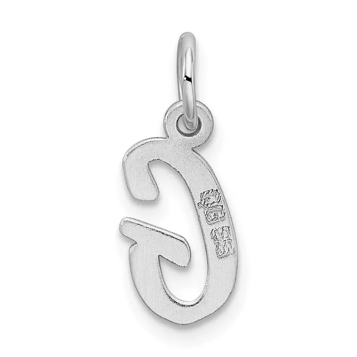 TreasureFineJewelers Necklaces Sterling Silver Rhodiumplated Letter G Initial Charm