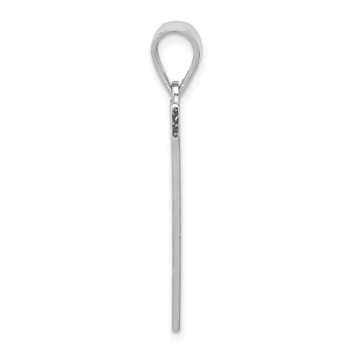 TreasureFineJewelers Necklaces Sterling Silver Rhodiumplated Letter V Initial Pendant