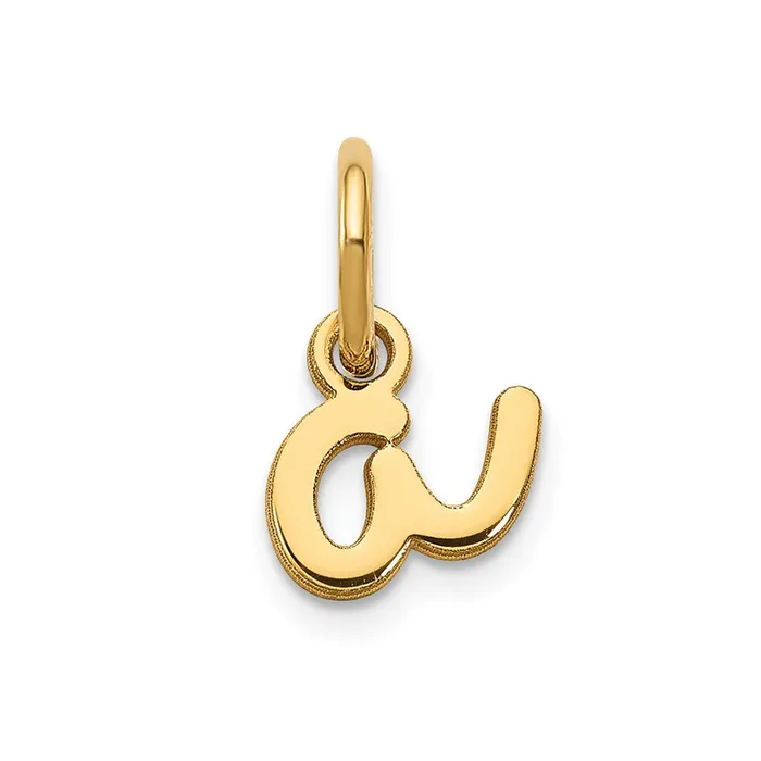 TreasureFineJewelers Necklaces Sterling Silver Rhodiumplated Lower case Letter A Initial Charm
