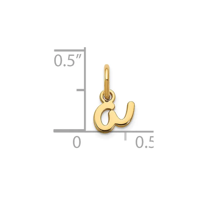 TreasureFineJewelers Necklaces Sterling Silver Rhodiumplated Lower case Letter A Initial Charm