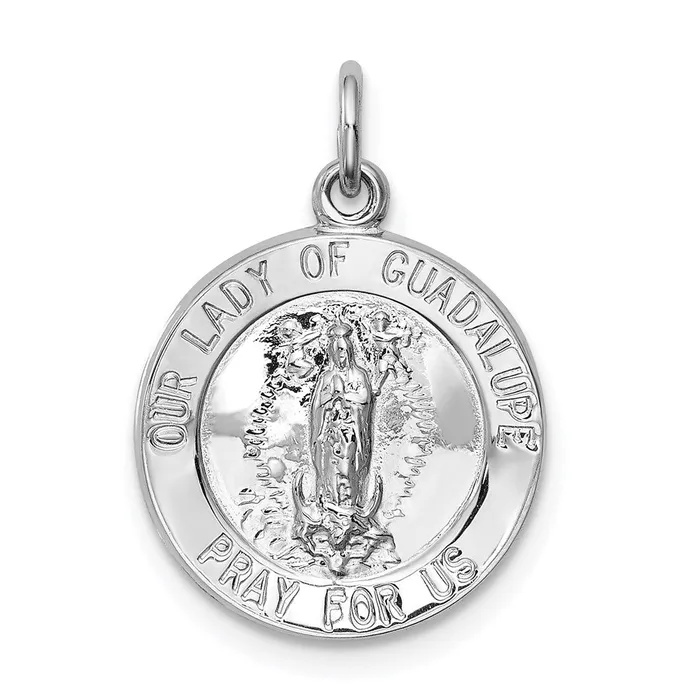 TreasureFineJewelers Necklaces Sterling Silver Rhodiumplated Our Lady of Guadalupe Medal TreasureFineJewelers Necklaces Sterling Silver Rhodiumplated Our Lady of Guadalupe Medal