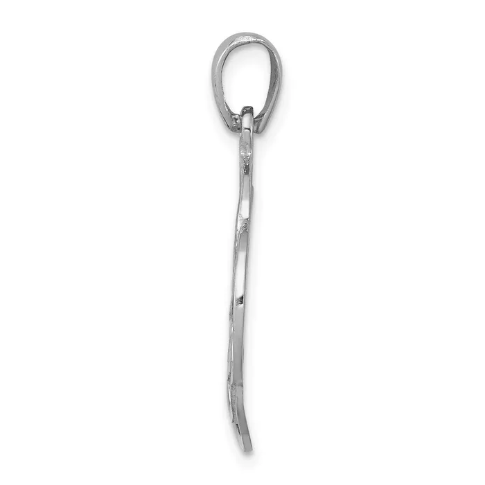 TreasureFineJewelers Necklaces Sterling Silver Rhodiumplated Polished Pendant