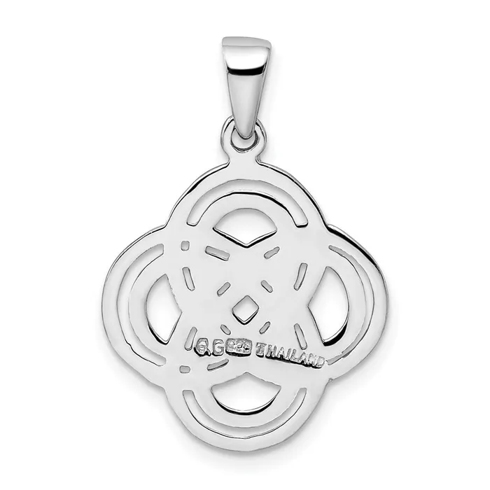 TreasureFineJewelers Necklaces Sterling Silver Rhodiumplated Polished Pendant