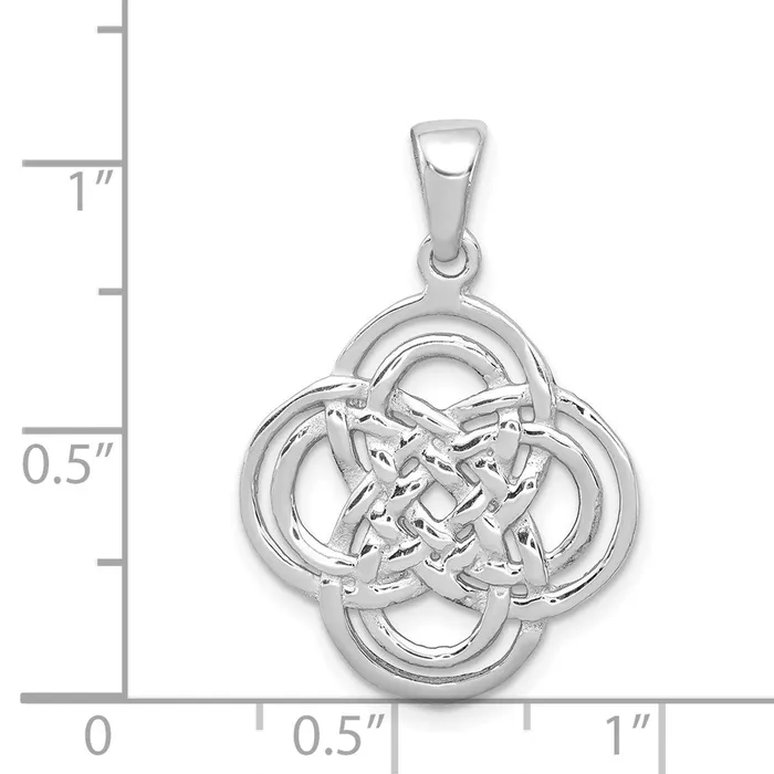 TreasureFineJewelers Necklaces Sterling Silver Rhodiumplated Polished Pendant
