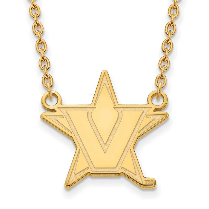 TreasureFineJewelers Necklaces Sterling Silver wGP Vanderbilt University Large Pendant wNecklace TreasureFineJewelers Necklaces Sterling Silver wGP Vanderbilt University Large Pendant wNecklace