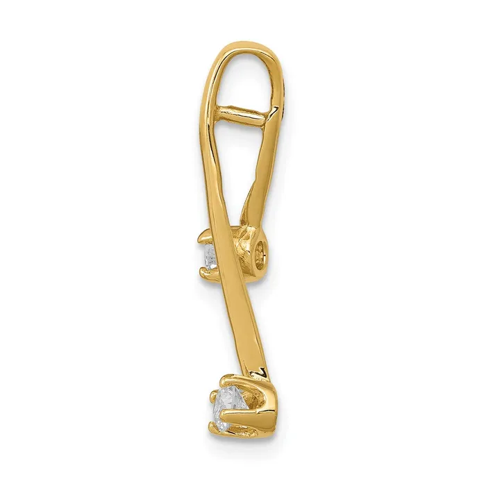 TreasureFineJewelers PreStyled Sets 14k Yellow Gold A 230mm Diamond Chain Slide