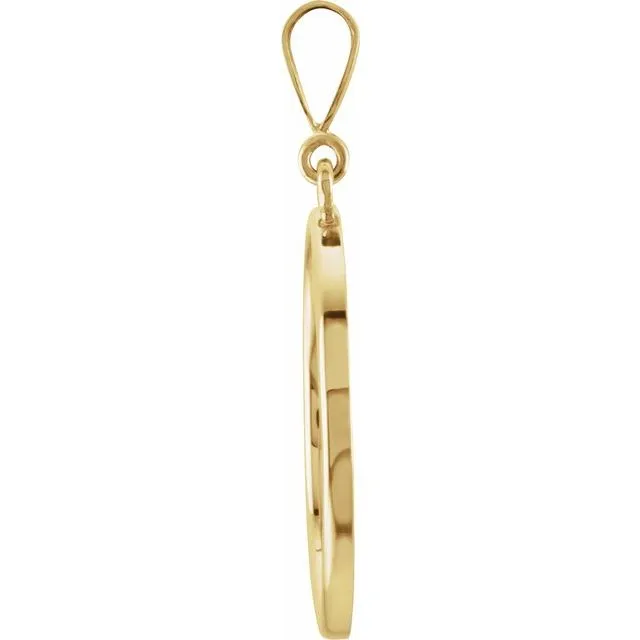TreasureFineJewelers PreStyled Sets 14K Yellow Gold Circle Pendant