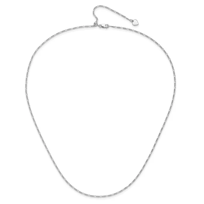 TreasureFineJewelers Rings Sterling Silver Adjustable 155mm Figaro Chain