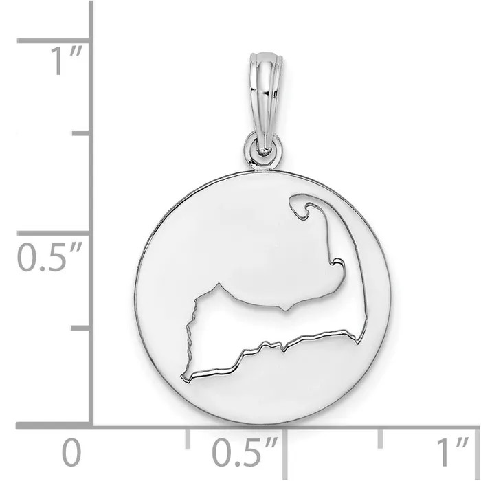 TreasureFineJewelers Sterling Silver Polished Cape Cod Cutout Pendant Necklaces