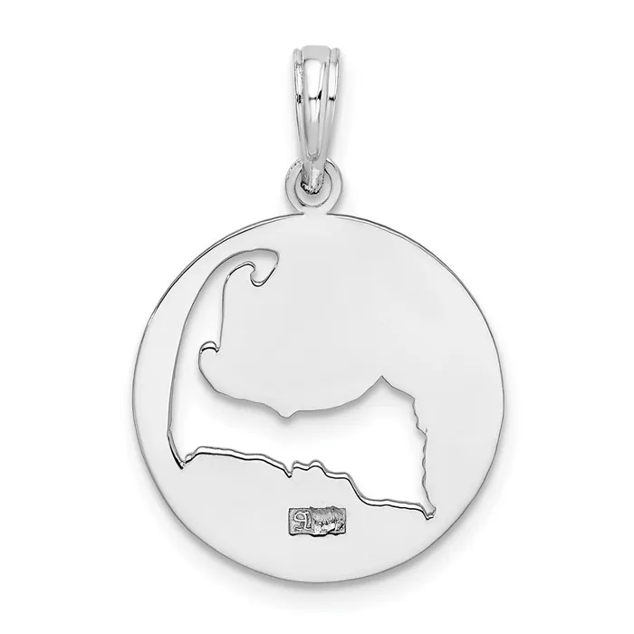 TreasureFineJewelers Sterling Silver Polished Cape Cod Cutout Pendant Necklaces