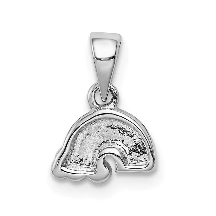 TreasureFineJewelers Sterling Silver Rhodiumplated Childs Enameled Rainbow Pendant Necklaces