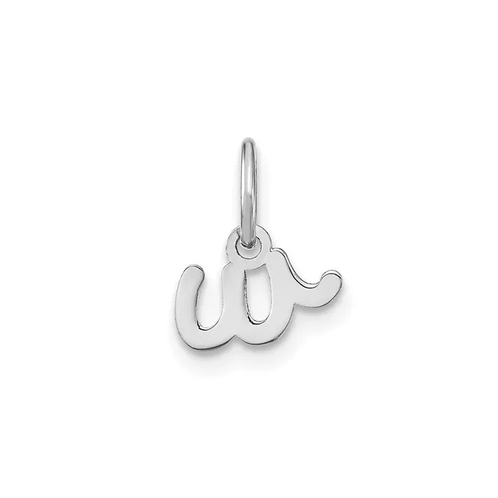 TreasureFineJewelers Sterling Silver Rhodiumplated Lower case Letter W Initial Charm Necklaces TreasureFineJewelers Sterling Silver Rhodiumplated Lower case Letter W Initial Charm Necklaces