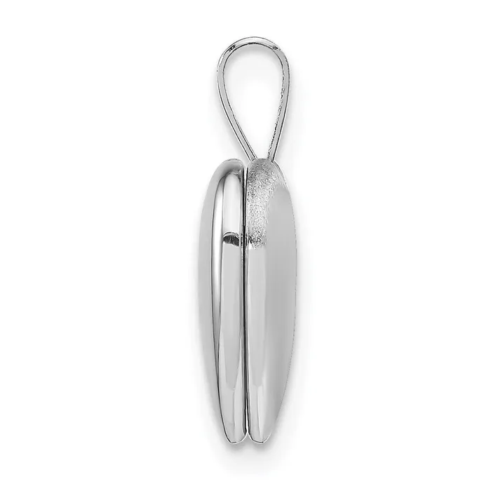 TreasureFineJewelers Sterling Silver Rhodiumplated Polished 12mm Heart Locket Rings