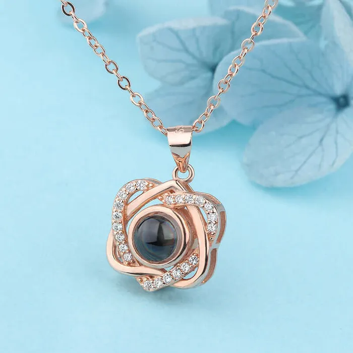Trendolla Jewelry Necklaces Heart to Heart Pattern Personalized Charm Necklace With Picture Inside
