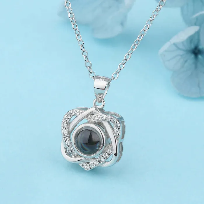 Trendolla Jewelry Necklaces Heart to Heart Pattern Personalized Charm Necklace With Picture Inside