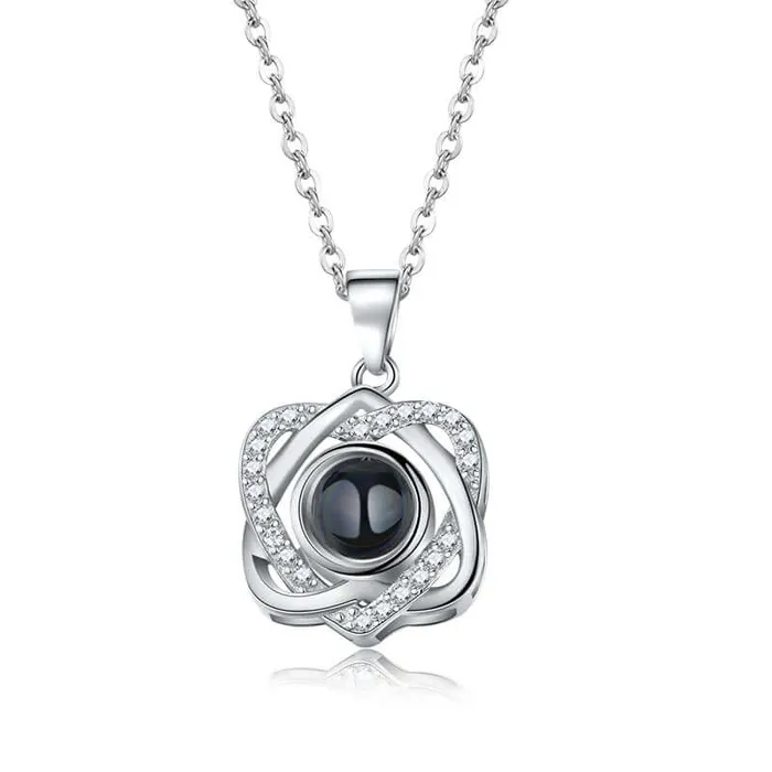 Trendolla Jewelry Necklaces Heart to Heart Pattern Personalized Charm Necklace With Picture Inside