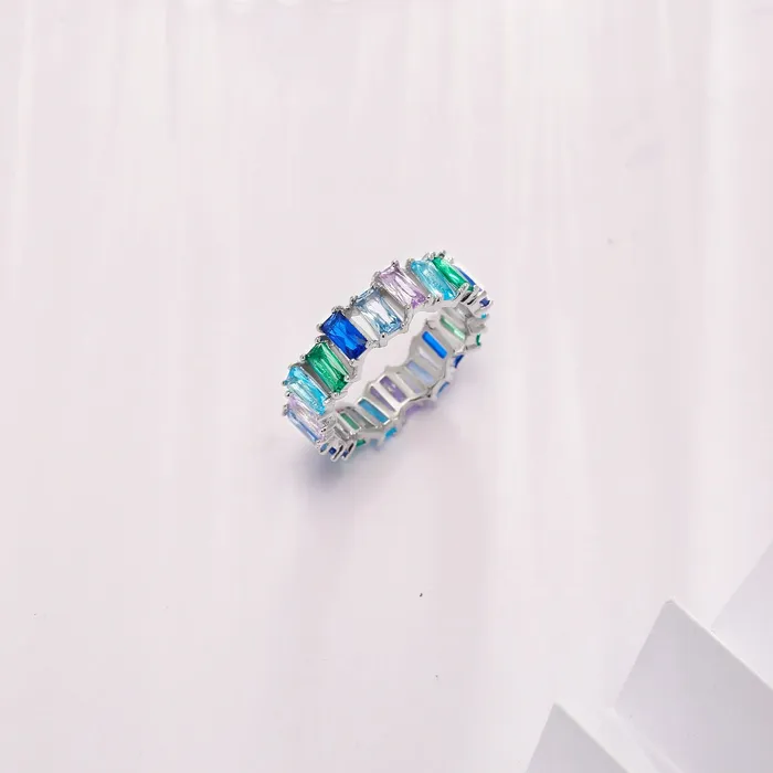 Trendolla Jewelry Turquoise Eternity Ring Cascade Collection by Vicky Kim Rings
