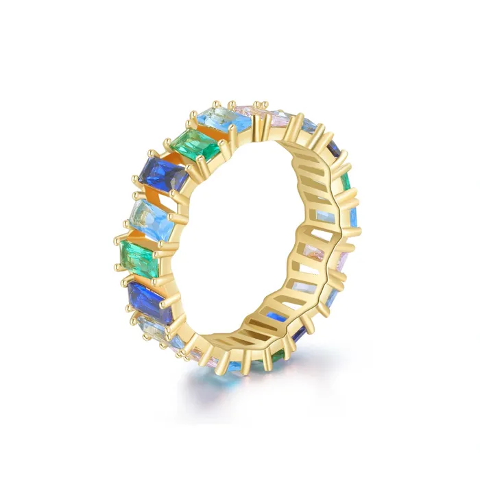 Trendolla Jewelry Turquoise Eternity Ring Cascade Collection by Vicky Kim Rings