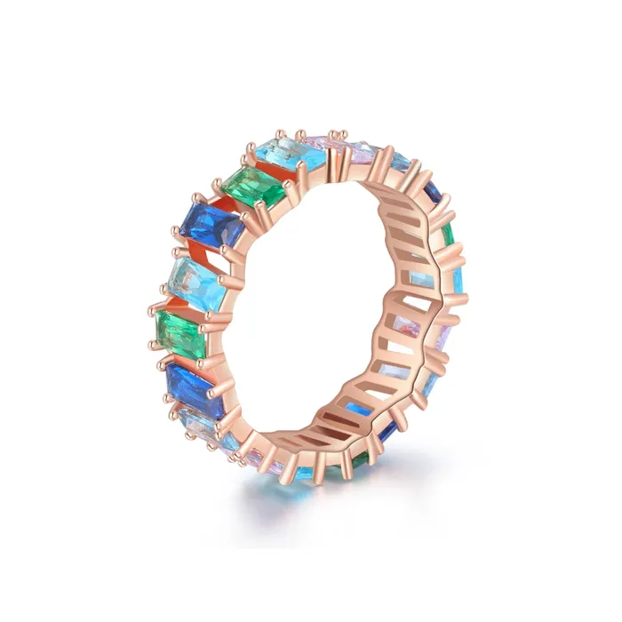 Trendolla Jewelry Turquoise Eternity Ring Cascade Collection by Vicky Kim Rings