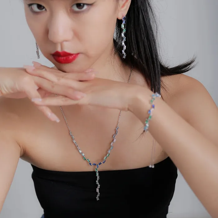 Trendolla Jewelry Turquoise Eternity Ring Cascade Collection by Vicky Kim Rings