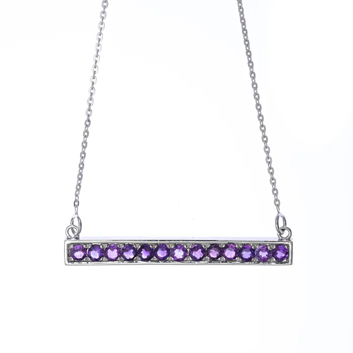 Amethyst Silver Bar Necklace Four Peaks Mining Co Necklaces