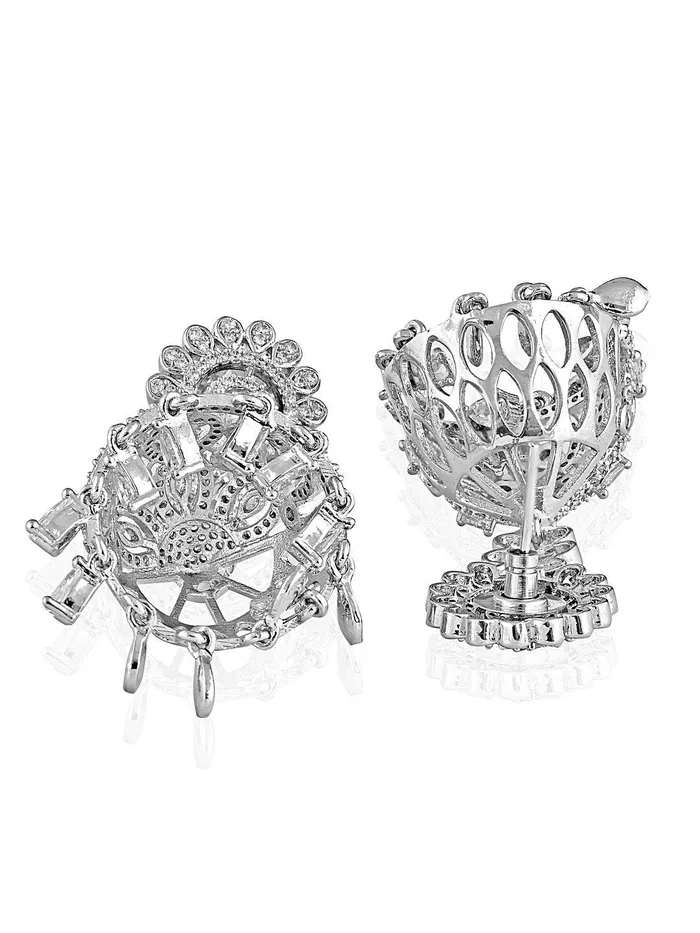 Curio Cottage Earrings Diamante Cubic Zirconia Long Jhumki Earrings