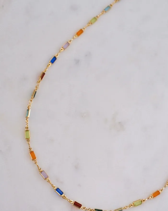 Dione Colourful Gold Necklace ERIJEWELRY Necklaces