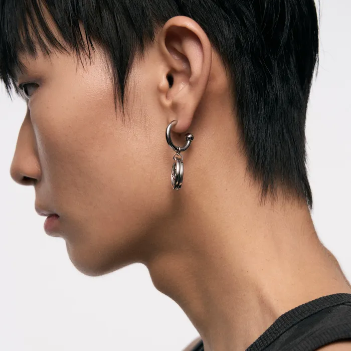 Earrings Blackheadshop Triple Serpent Ring Asymmetric Earrings