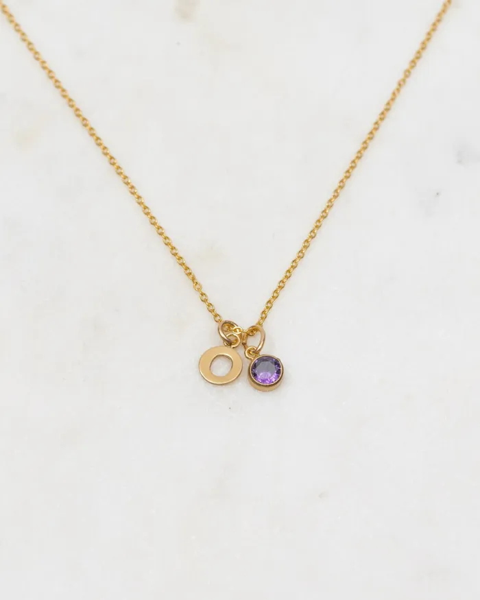ERIJEWELRY Initial O with Birthstone Necklace Necklaces