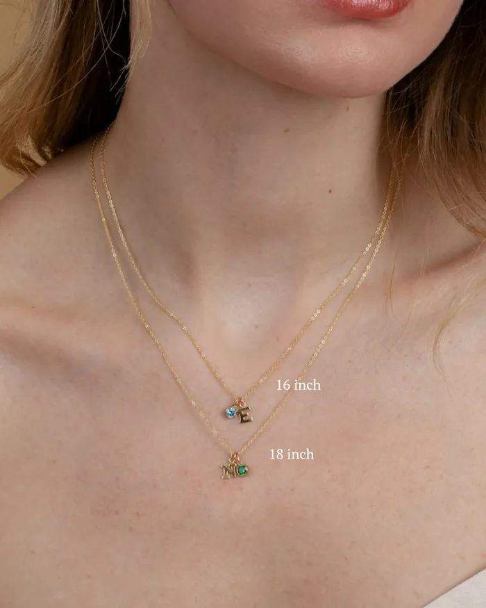 ERIJEWELRY Initial O with Birthstone Necklace Necklaces