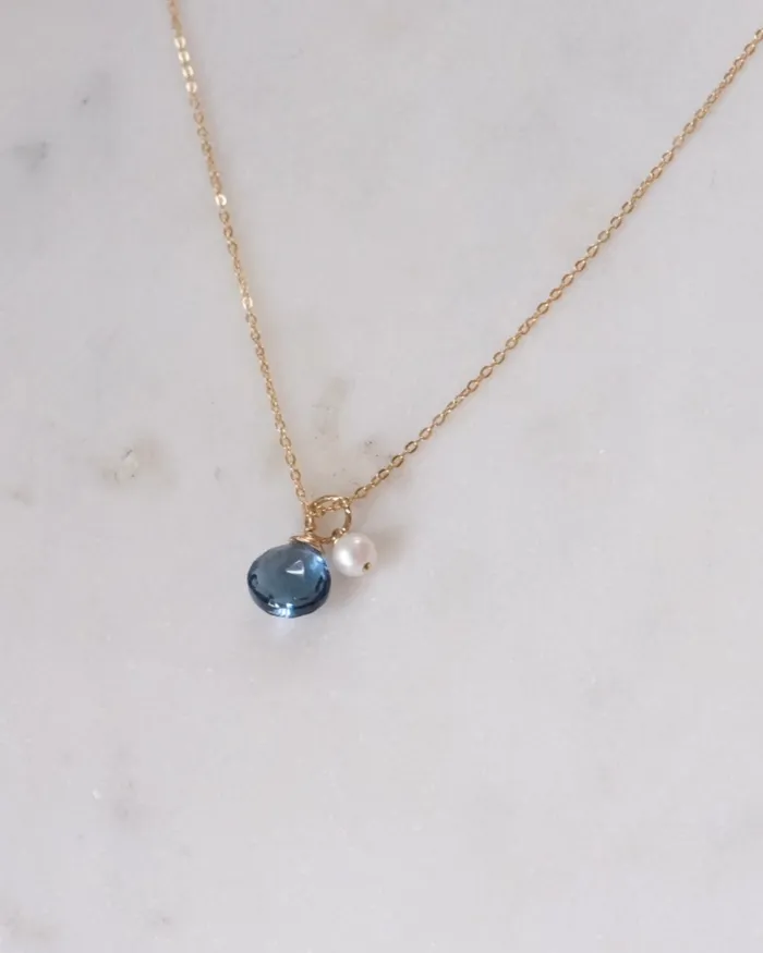 ERIJEWELRY Necklaces London blue topaz pearl Necklace