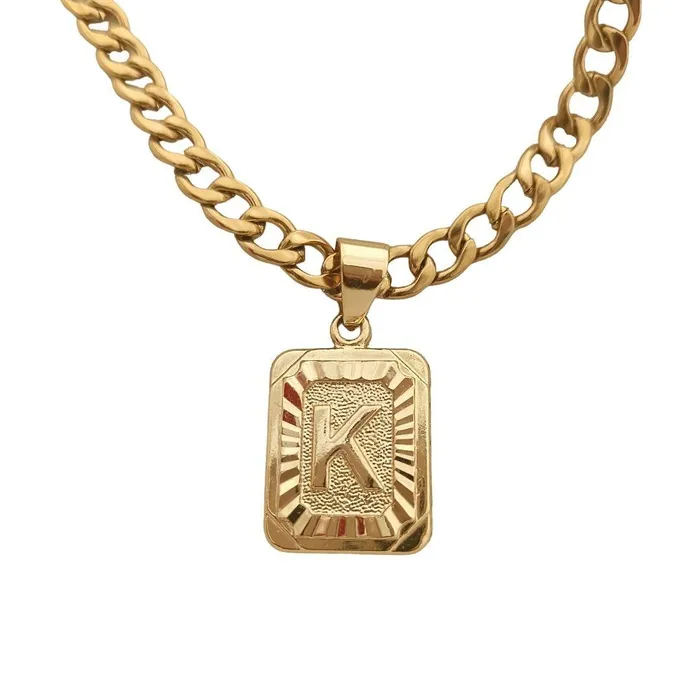 KHLOE JEWELS Necklaces 18K Gold Lux Initial Cuban Chain Necklace