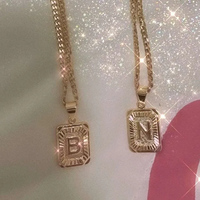 KHLOE JEWELS Necklaces 18K Gold Lux Initial Cuban Chain Necklace