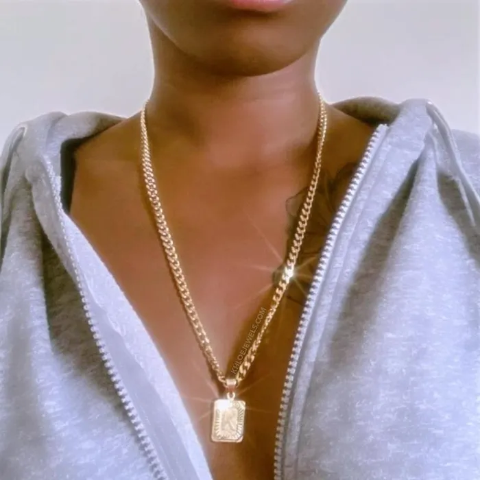 KHLOE JEWELS Necklaces 18K Gold Lux Initial Cuban Chain Necklace