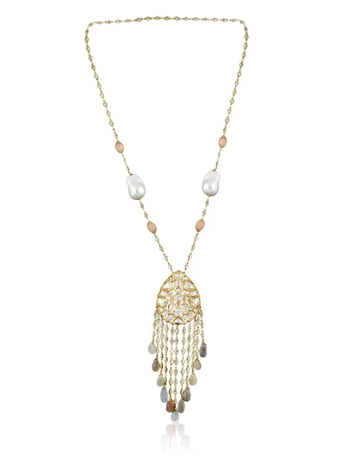 Necklaces Curio Cottage Stone Appeal Pearls and Coloured Stones Embellished Crystal Long Necklace Necklaces Curio Cottage Stone Appeal Pearls and Coloured Stones Embellished Crystal Long Necklace