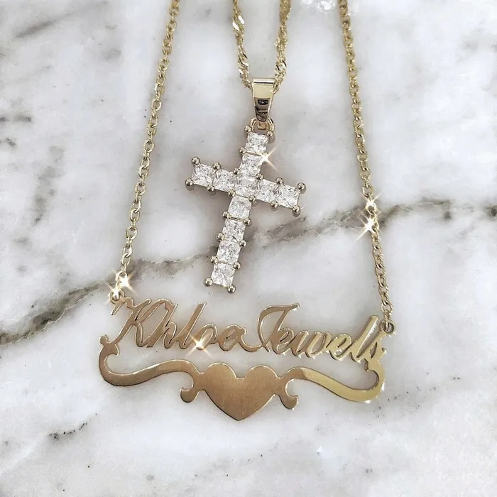 Necklaces KHLOE JEWELS Paris CZ Cross Necklace