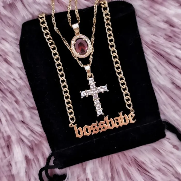 Necklaces KHLOE JEWELS Paris CZ Cross Necklace