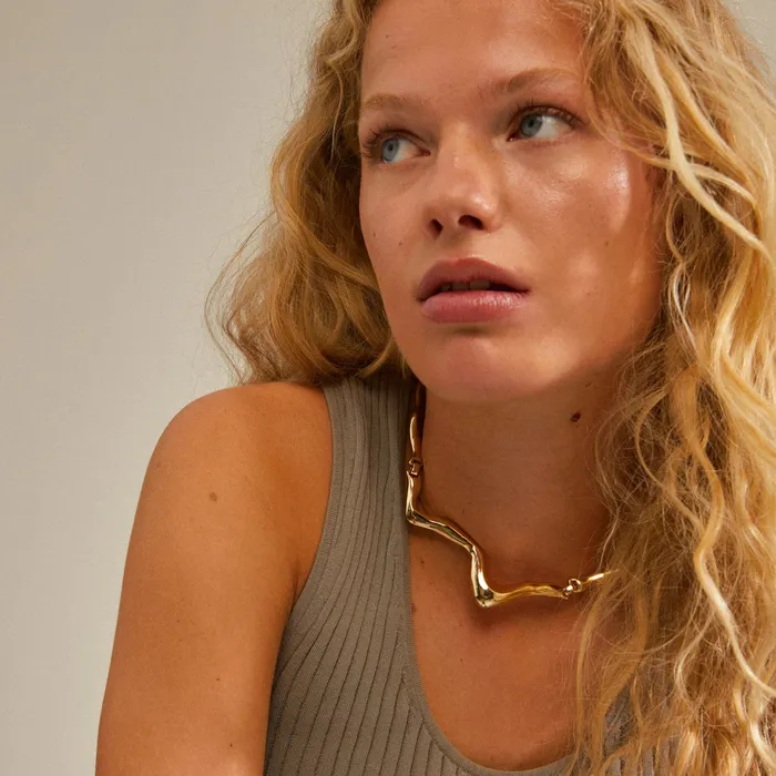Necklaces Moon Gold Plated Statement Necklace Pilgrim