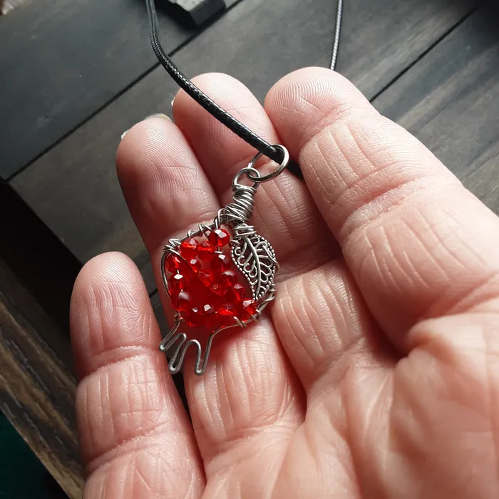 Pomegranate necklace red crystal style C The Worthy Witch Necklaces