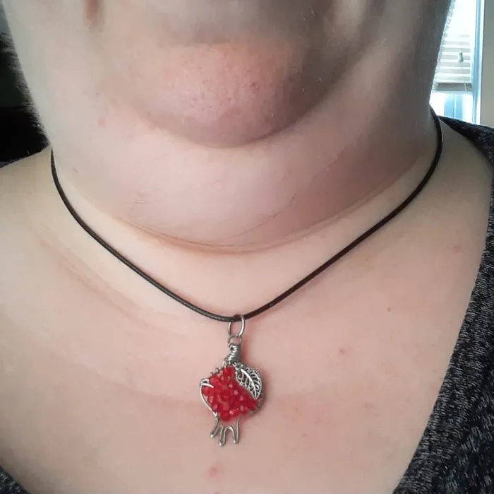 Pomegranate necklace red crystal style C The Worthy Witch Necklaces