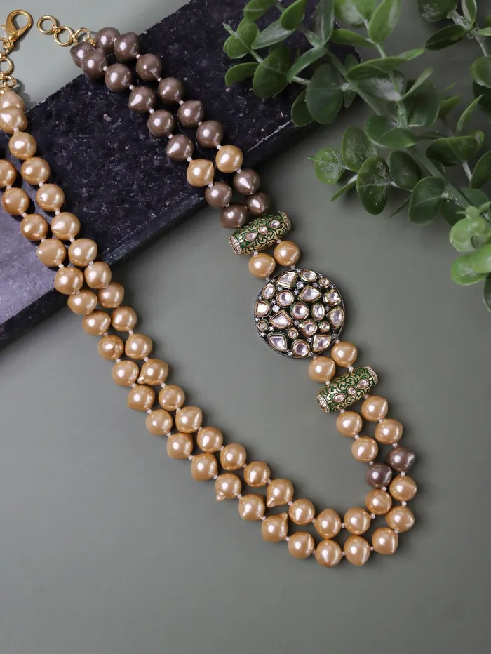 Stone Appeal Double Layered Champagne Pearls Long Necklace Curio Cottage Necklaces Stone Appeal Double Layered Champagne Pearls Long Necklace Curio Cottage Necklaces